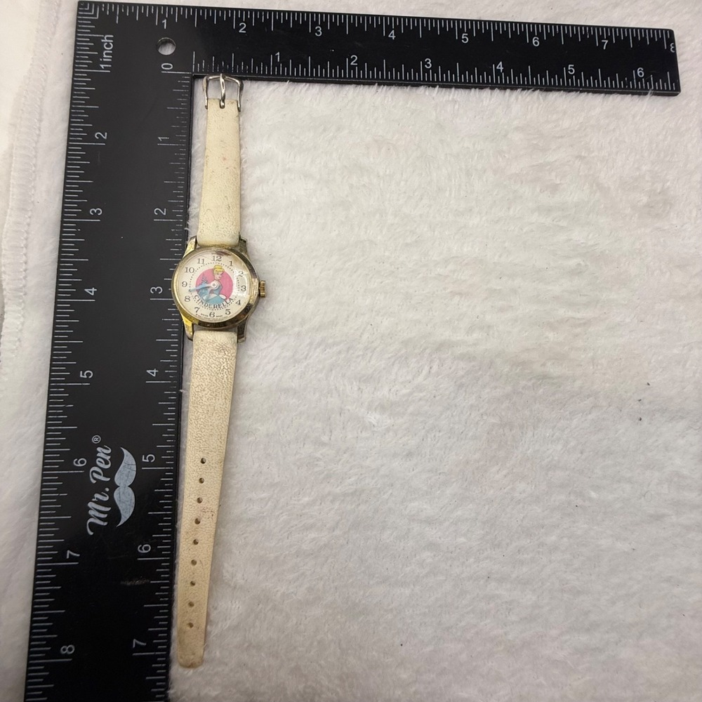 Vintage Disney Cinderella Wristwatch Silver Gold Tone Untested 7.5in - Picture 5 of 8